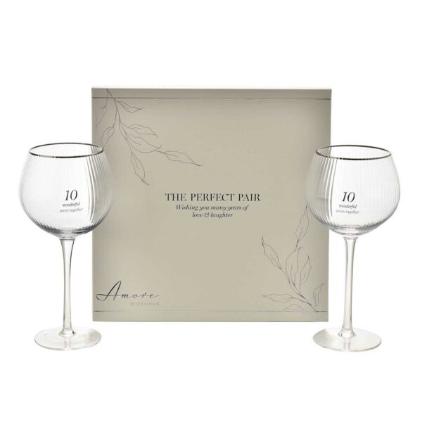 Amore 10th Anniversary Gin Copa (Balloon) Glasses Gift Set - Image 2