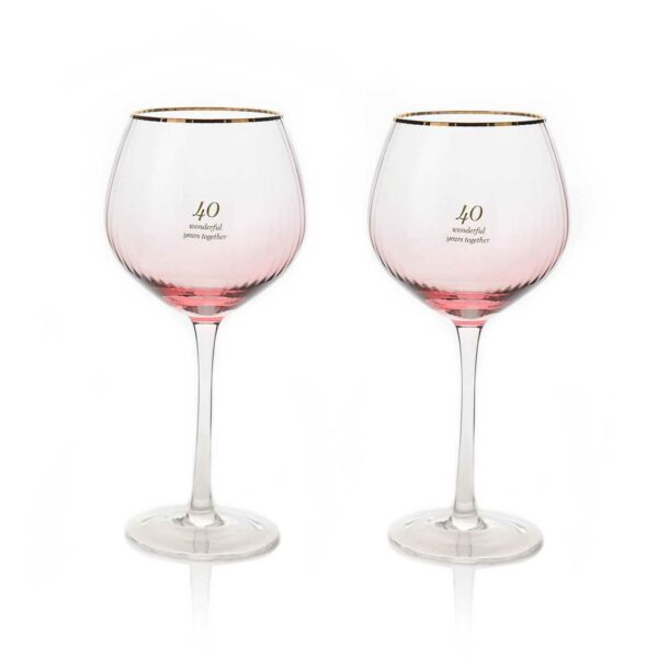 Amore 40th Anniversary Gin Balloon Glasses Gift Set