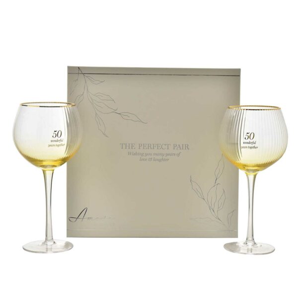 Amore Gin Balloon (Copa) Glasses Gift Set - 50th Anniversary - Image 3