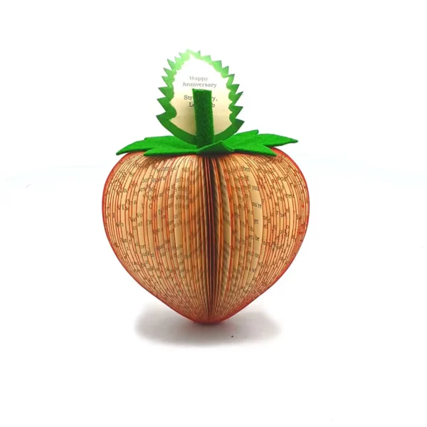Book Art Strawberry - 3D Personalised Handmade From Paper