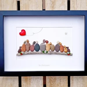 Large Family Ruby Wedding Anniversary Pebbleart Picture
