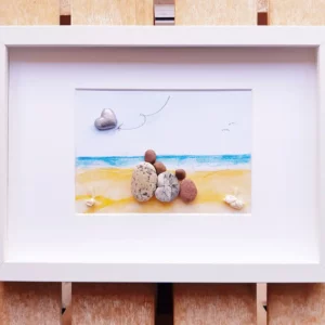 On The Beach Steel Anniversary Pebbleart Family