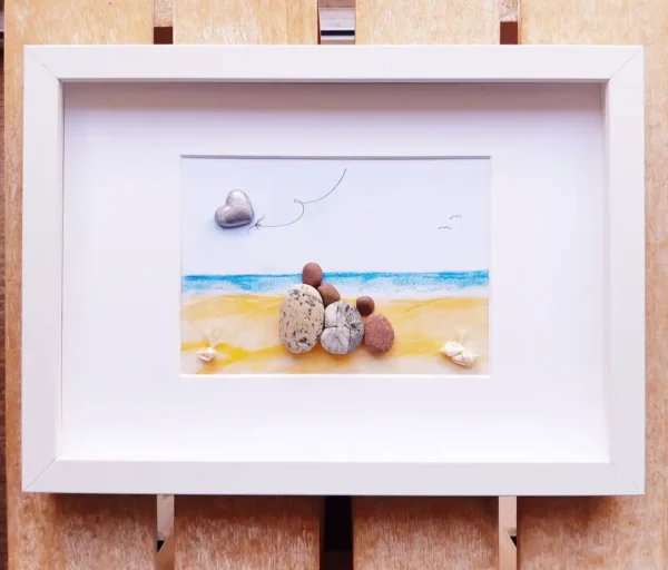 On The Beach Steel Anniversary Pebbleart Family
