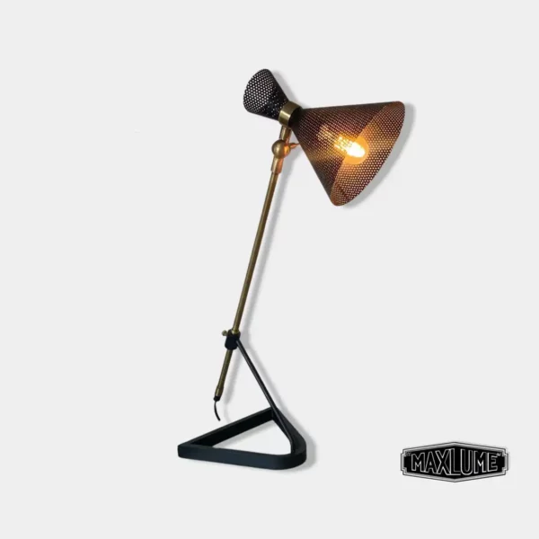 Maxlume ~ Solid Brass Table Lamp Vintage Style | Fabric Cable Bedroom Bedside Reading Light Retro