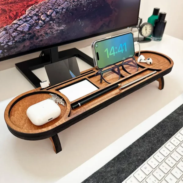 Wood Desk Set Organiser Desk Organization