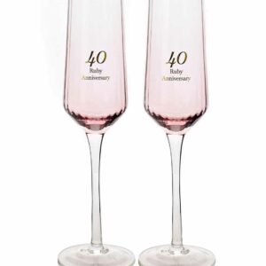 Amore Champagne Flutes Gift Set – Ruby Anniversary