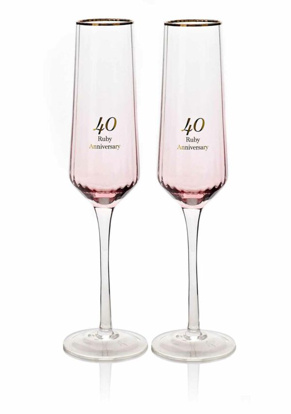 Amore Champagne Flutes Gift Set – Ruby Anniversary