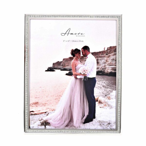 Amore Silver Sparkle Border Photo Frame - 8" x 10"