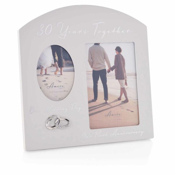 Amore Pearl Wedding 30th Anniversary Dual Photo Frame