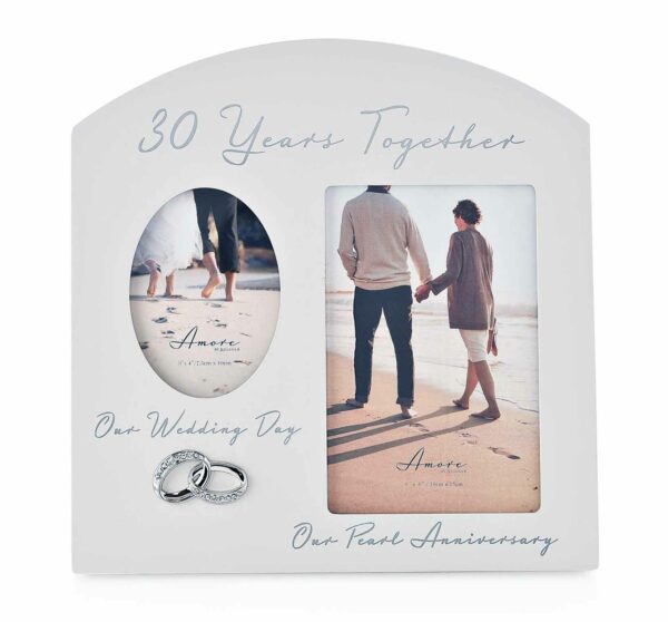 Amore Pearl Wedding 30th Anniversary Dual Photo Frame