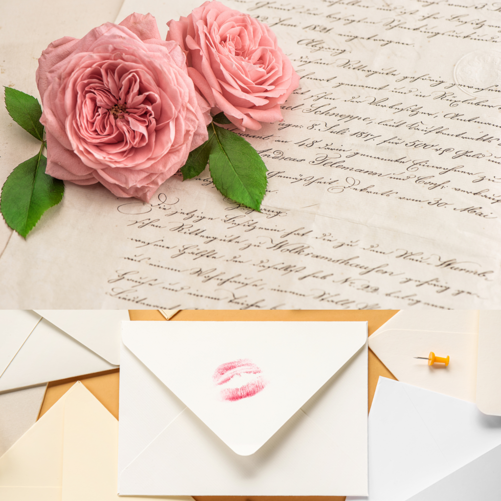 Handwritten Love Letter sealed with a loving kiss.