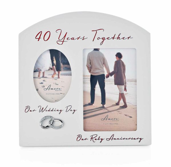 Amore 40 years Together, Then and Now Photo Frame