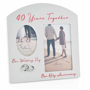 Amore 40 years Together, Then and Now Photo Frame