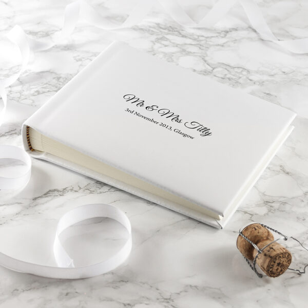 Small White Leather Photo Album