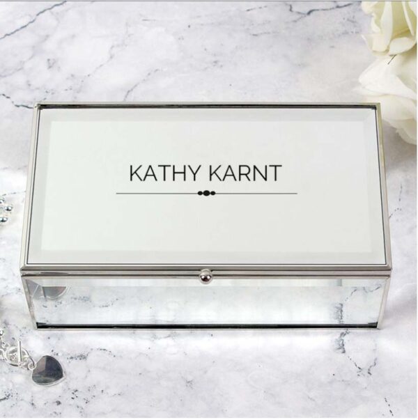 Personalised Classic Mirrored Jewellery Box Kathy