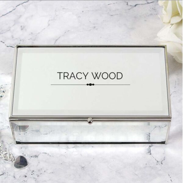 Personalised Classic Mirrored Jewellery Box Tracy