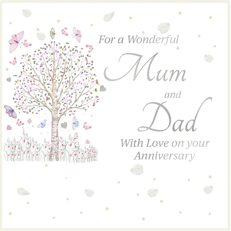 For a Wonderful Mum and Dad With Love Anniversary Greeting Card