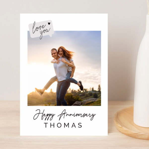 Personalised Photo Love You Happy Anniversary Greeting Card