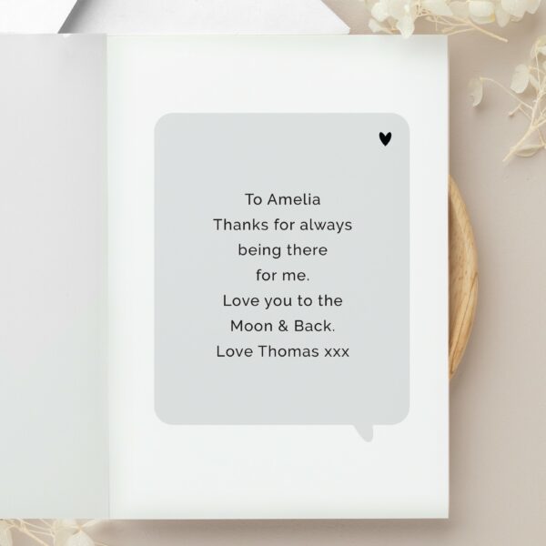 Personalised Photo Love You Happy Anniversary Greeting Card Inside Text