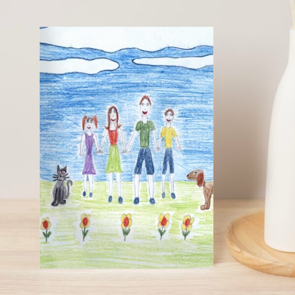 Personalised Children's Drawing Photo Greeting Card