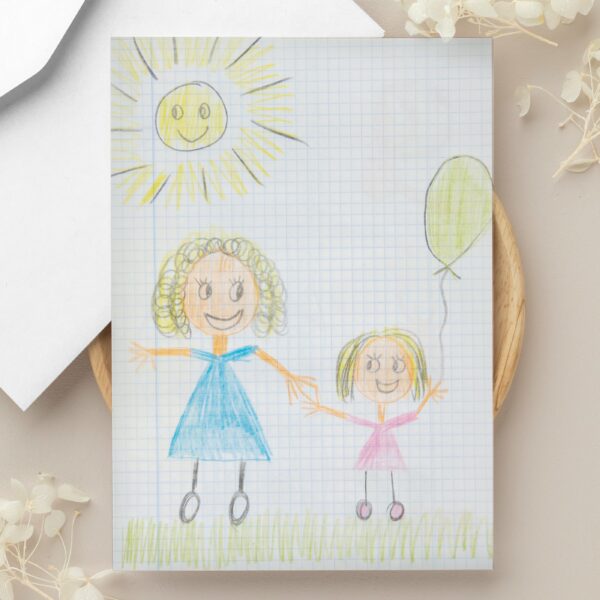 Personalised Children's Drawing Photo Greeting Card