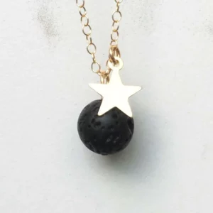 Moon & star diffuser necklace, with essential oil