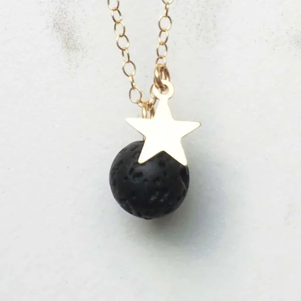 Moon & star diffuser necklace, with essential oil