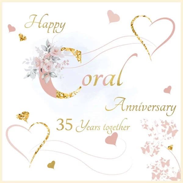 Happy Coral Anniversary Greeting Card