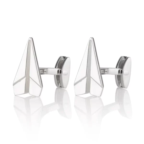Recycled sterling silver paper plane cufflinks
