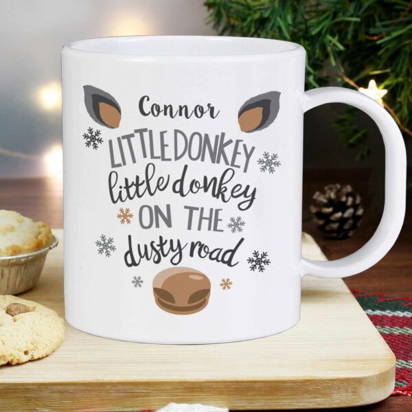 Little Donkey Personalised Christmas Mug