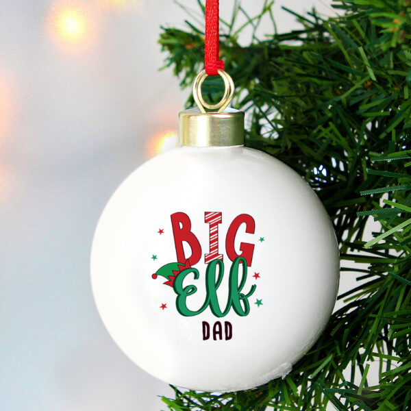Personalised Big Elf Bauble Dad