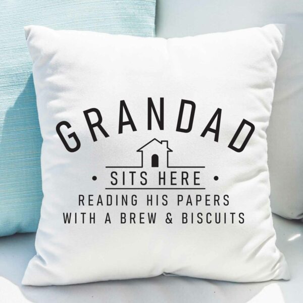 ...Sits Here Personalised Cushion