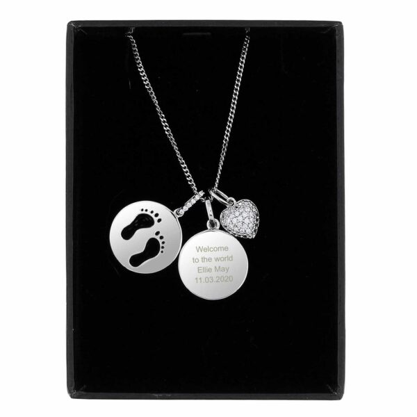 Footprint and Heart Personalised Necklace