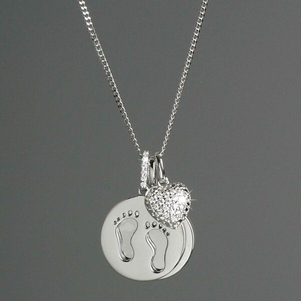 Footprint and Heart Personalised Necklace