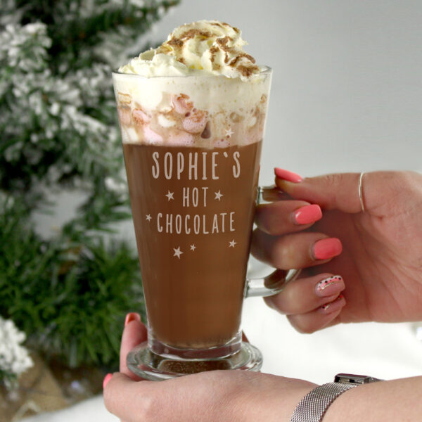 Stars Personalised Hot Chocolate Latte Glass