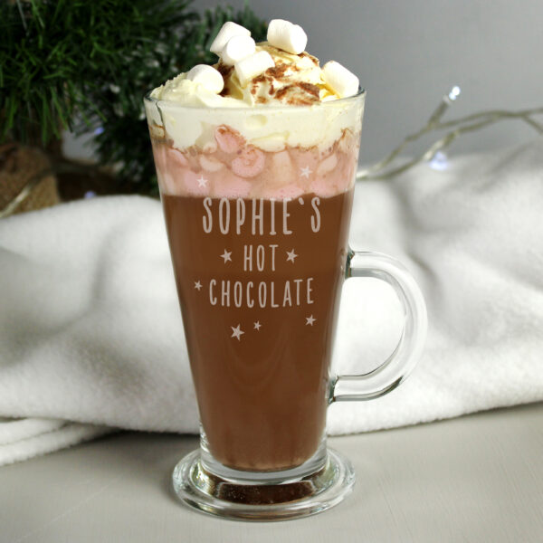 Stars Personalised Hot Chocolate Latte Glass