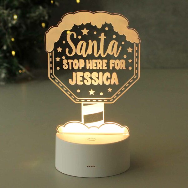 Santa Stop Here Personalised Night Light