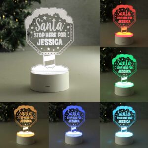 Santa Stop Here Personalised Night Light