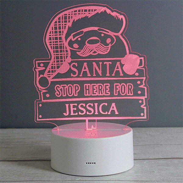 Santa Stop Here Personalised Night Light