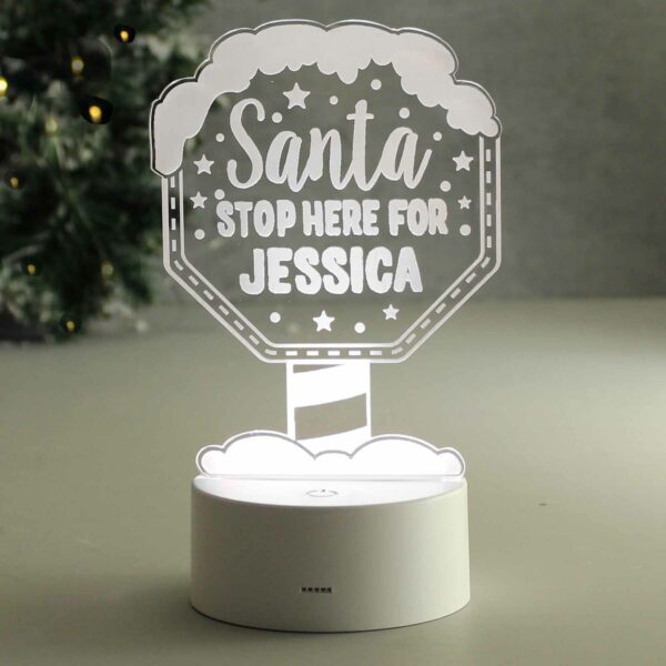 Santa Stop Here Personalised Night Light