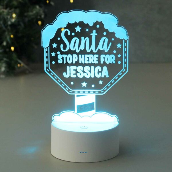 Santa Stop Here Personalised Night Light