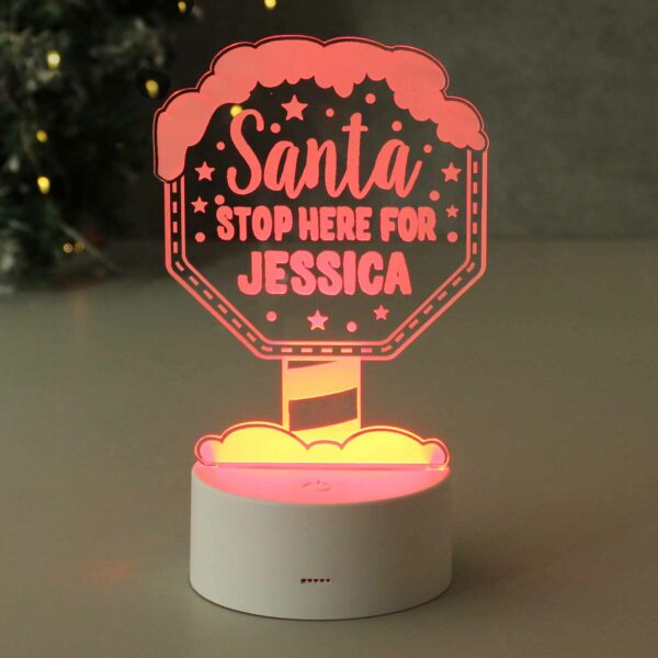 Santa Stop Here Personalised Night Light