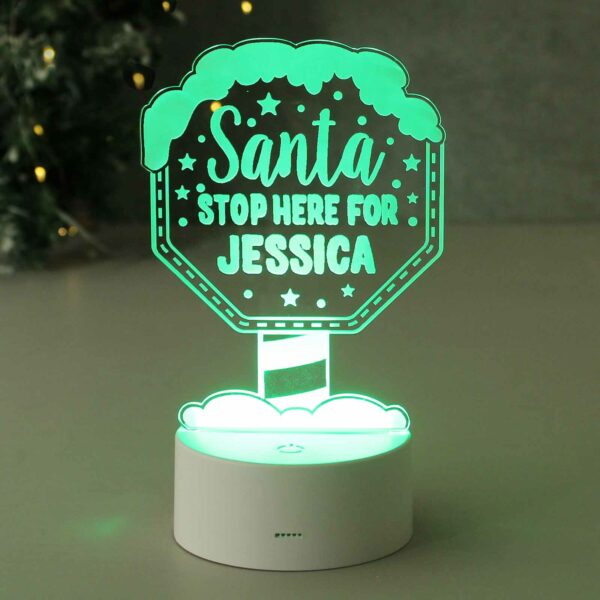 Santa Stop Here Personalised Night Light