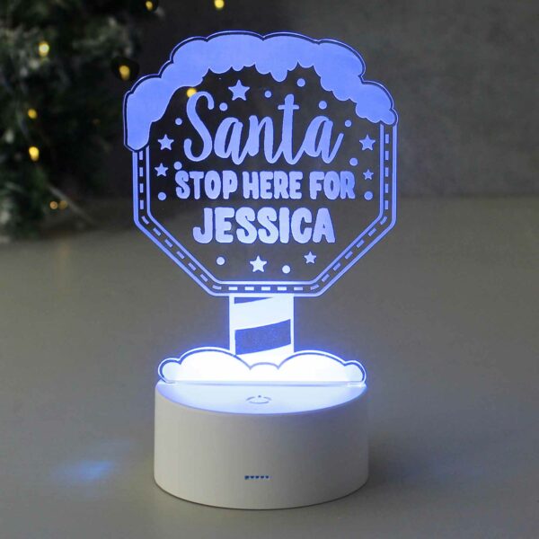 Santa Stop Here Personalised Night Light