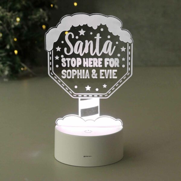 Santa Stop Here Personalised Night Light