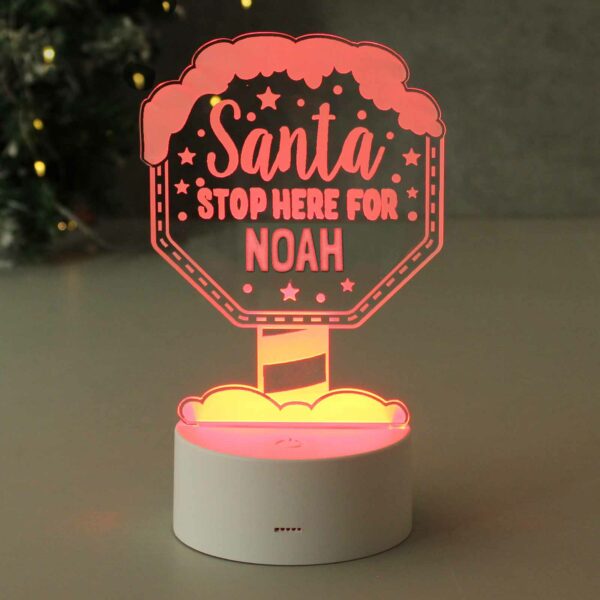 Santa Stop Here Personalised Night Light