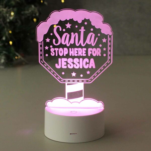 Santa Stop Here Personalised Night Light