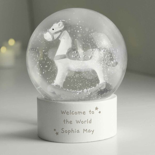 Rocking Horse Personalised Glitter Snow Globe