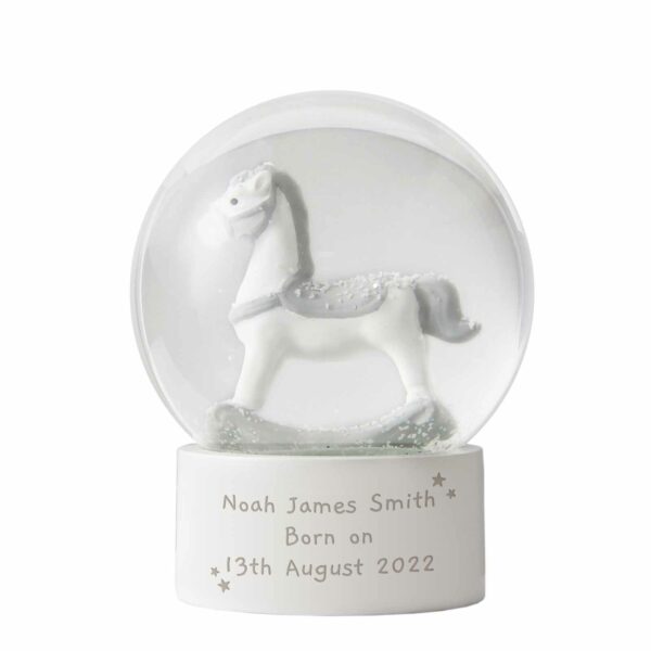 Rocking Horse Personalised Glitter Snow Globe