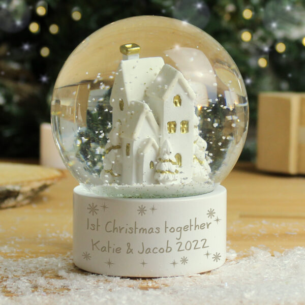 Personalised Golden Village Snow Globe